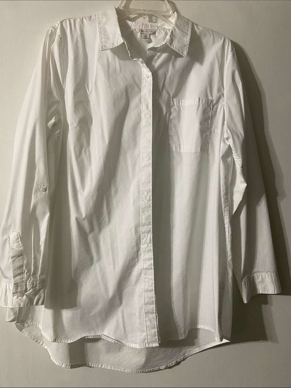 Cato White Women's Button-Down Shirt with Chest Pocket